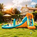 Easy Setup Bounce House with Water Slide, Large Inflatable Bounce House, Thick Durable Material,Perfect for Backyard Parties, Summer Water Play & Birthday Events，Ideal for Kids,Toddlers