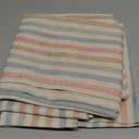 jinchan Striped Linen Kitchen Curtains 30 Inches Christmas Tier Curtains Farmhouse Modern Cafe Style Small Window Treatments Airy Light Filtering Rod Pocket for Living Room Bathroom 2 Panels Candy