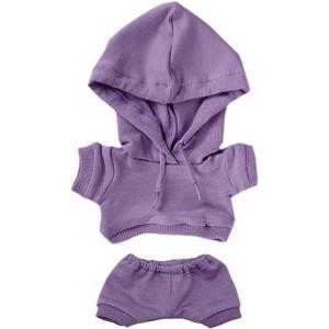 niannyyhouse 20cm Plush Doll Clothes Elastic Solid Sportswear Suits Hoodie Pants Soft Stuffed Plush Toy Dress Up Accessories (Purple, 20cm)