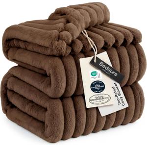 Bedsure GentleSoft Brown Full Blanket for Bed - Cozy Soft Blankets for Women, Cute Small Fleece Throws for Girls, Birthday Gifts for Women Decor Gifts for Mom, 84x90 Inches