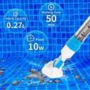 Handheld Pool Vacuum, Cordless Rechargeable Cleaner with Replaceable Brush Head, Powerful Suction, with Telescopic Poles, Ideal for Spas, Hot Tubs, Above-Ground Pools