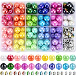 232pcs Beads for Pens, Funtopia Acrylic Focal Beads for Beadable Pens, 16mm Rainbow Chunky Bubblegum Bead with Rondelle Spacer Bead for Keychains DIY Craft Bracelets