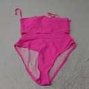 Pink Queen Women's Removable Strap Wrap Pad Cheeky High Waist Bikini Set Swimsuit, Pink, L