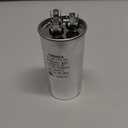 55 + 5 uF 55 + 5 MFD ±5% 370 VAC Dual Run Round Start Capacitor for AC Unit Fan Motor Start, Heat Pump, Condenser Straight Cool. Compatible with GE # C3555R / 97F9815