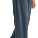 ODODOS Modal Soft Wide Leg Pants for Women High Waist Casual Relaxed Pants with Pockets, 29" Inseam, Navy, Medium