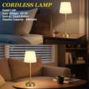 Kakanuo Rechargeable Cordless Table Lamp Gold - 2 Pack Brass 4000mAh Battery Operated Lamp, 3000K Warm Light, Touch Control Stepless Dimming, for Bedside, Dining Table, Home Decor