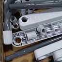 Above Ground Pool Ladder for 48 Inch Pools, 3-Step Double Sided Pool Stairs with Flip Up Safety Design, White/Gray