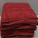 Amazon Basics Soft Bath Towels set , Absorbent Fade Resistant 100% Cotton washcloths 6 Pieces (12" x 12"), Perfect face towels, fingertip towels, Crimson