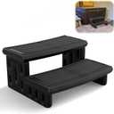 Hot Tub Steps, Non-Slip & Durable Hot Tub Stairs, Portable Universal Ladder Can Be Used Indoors and Outdoors (Black)