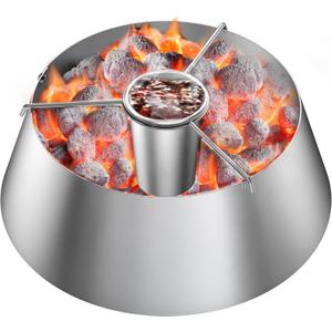 Skyflame Stainless Steel BBQ Whirlpool with Beer Can, Barbecue Whirlpool Accessories Compatibel with Big Green Egg/Kamado, Weber Charcoal Kettle
