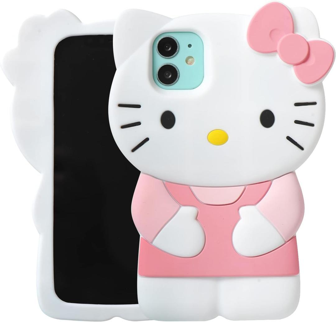 Cartoon Case for iPhone 14 Plus 6.7"（2022）, Fashion Cute 3D Kawaii Soft Silicone Protective Gel Shockproof Gel Back Cover for Kids Women Girls Boys (Pink-1)