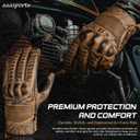 Leather Motorbike Gloves Mens Summer Motorcycle Gloves Racing Gloves Leather Gloves ATV Riding Gloves Black Gloves, Large