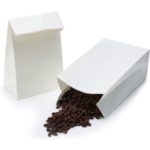LOOKSGO 100 Pack 2 LB White Kraft Paper Bags Take Out Lunch Bags, 1 Count