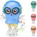 Dancing Jellydancer Kids Toy, Crawling Jellydancer Tummy Time Toy for Boy 3-6 Girls 6-12, Fidget Toy Magic Dancing Loud Music Toys for 3 4 5 6 7 8 Year Old Kids Birthday Easter Gifts (Blue)