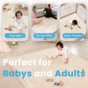 1.3" Thick Baby Play Mat for Floor Playpen, 71x59 Large Foam Tummy Time Mat, Padded Support Soft Plush Nursery Rug for Infant Kids Toddler Crawling Kick Activity (Beige)