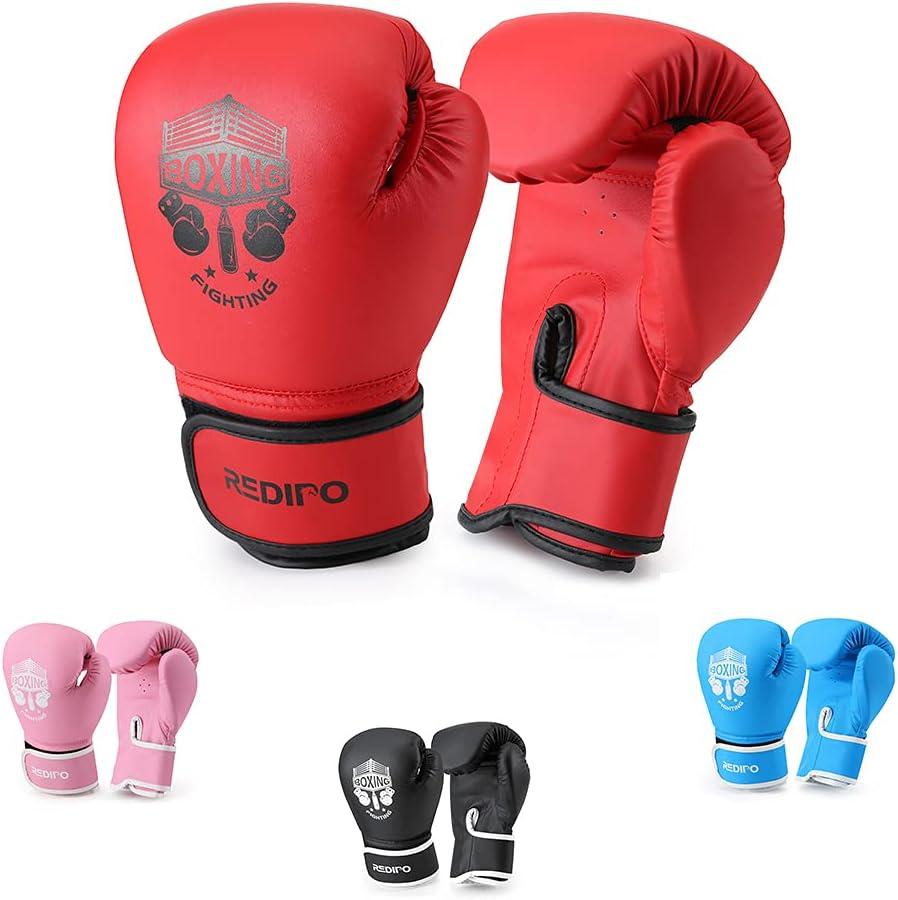 Kids Boxing Gloves, Sponge Foam Training Sparring Gloves Thai Kick Boxing for Kid and Youth, Suitable for Boys and Girls Age 3 to 9 Years (6oz, red)