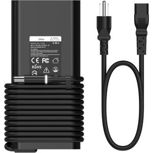 2025 New Slim 240W 180W Laptop Charger for Dell Alienware 13 15 17 R1 R2 R3 R4 X51 M15 M17 M17X M18X G3 G5 G7,Dell Precision 17 7710 7730 7670 7780 7770 M6500 M6600 M6700 AC Adapter Power Supply Cord