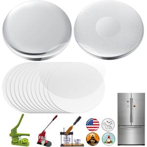 Tellegloww 24 Sets Magnet Button Maker 2.25 Inches/ 58 mm (Approx. 2-1/4 Inch) Metal Fridge Magnet Supplies Round Badge Pin Button Parts for Fridge Office Locker Whiteboard, Machine Not Included