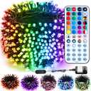Brizled Color Changing Christmas Lights, 197FT 600 LED RGB Christmas Lights, Dimmable Xmas Tree Light, Multifunctional Indoor Outdoor String Fairy Light with Remote for Holiday Party Decor