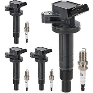 UF247 Ignition Coil & 4503 Double Iridium Spark Plug for 1999-2008 Toyota Corolla Matrix Celica MR2 Spyder/Chevy Prizm/Pontiac Vibe l4 1.8L Replaces# UF315 C1249 1ZZFE 9091902239 702526