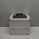 FRENESSA Makeup Train Case Makeup Organizer Box Portable Cosmetic Travel Case with Lock 4 Trays Aluminum Hard Vanity Box Make Up Artist Nail Beauty Storage Organizer Cosmetic Suitcase Bright Silver