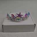 YARIEW Mermaid Crown Mermaid Birthday Decorations Mermaid Costume Mermaid Tail Starfish Fish Scales Seashell Hair Accessories Wide Mermaid Headband Mermaid Birthday Party Gifts Purple