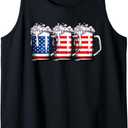 Beer American Flag 4th of July Men Women Merica Drinking USA Tank Top