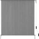 SMONTER Outdoor Sunshade Roller Shade 5'W x 6'H (60" Wx72 H), Exterior Cordless Roll Up Shades Blinds, UV Protection Shade Cloth with Crank Operation for Outside Windows Patio Porch Gazebo, Dark Grey