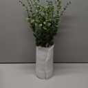 VIERENA 17.5" Artificial Eucalyptus Stems in Glass Vase with Faux Water,Fake Plant Eucalyptus Leaves White Seeds for Centerpiece Table Decorations Farmhouse Wedding Home Greenery Decor (Sage Green)