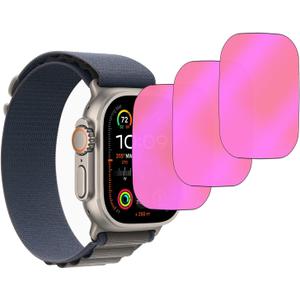 3 Pack Anti-Blue Privacy Tempered Glass for Apple Watch Ultra 3/2 / Watch Ultra 49MM Anti-Spy Screen Protector Film Electroplated Gradient Colorful