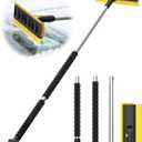 helloleiboo 2025 Extra Long 55.7" Ice Scrapers for Car Windshield Multi-Functional Detachable Car Ice Scraper with Foam Grip and 270° Pivoting Brush Head Snow Brush for SUV Truck Auto(Yellow)