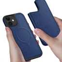 for iPhone 11 6.1" Phone case[Compatible with magsafe][RFID Blocking Leather][Magnetic 2-in-1 Detachable][Back Flip Folio Wallet Cases] Shockproof Men Women Cover for Apple 11 Dark Blue