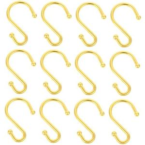 PRETYZOOM 11 pcs Rustproof Zinc Alloy Shower Curtain Hooks for Seamless Sliding Decorative and Functional for Bathroom Use