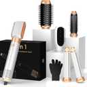 6 in ONE Hair Dryer Brush, Blow Dryer Curling Wand Hair Styling Tools Set, Ionic Hot Air Massage Oval Blowout Hair Dryer, Left & Right Hair Styler