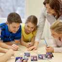 Arrowbash 122 Pcs Space Party Favors Kit 24 Sets Astronaut Painting Crafts with Astronaut Bubbles Wands, Wooden Space Cards Clear Triangle Bags Ribbon Rolls Galaxy Birthday Party Supplies