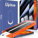 Uyiton for iPhone 16 Pro Max Privacy Screen Protector, [Easy to Install] [Zero Bubble] Shatterproof Full Coverage Anti-Fingerprint & Scratch Proof Tempered Glass, 2 Pack (Black)