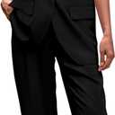 PRETTYGARDEN Women's 2 Piece Outfits Sleeveless Suit Vest and Wide Leg Pants Business Casual Blazer Sets (X-Large, Black)