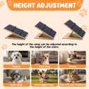 Cinnvoice 6 Packs Adjustable Dog Ramp for Stairs with Anti-Slip Bump, Foldable Wood Dog Ramp with Non-Slip Carpet Surface, for Small to Medium Dogs Cat Pet Ramps Step for Injured Older Pet