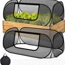 2-Pack Raised Garden Bed Covers, 45" x 22" x 17" Mesh Crop Cage, Pop-Up Plants Cover with 30% Shade Cloth for Seedlings Vegetables Fruits Flowers, Protects Against Birds Animals Pests with 16 Stakes