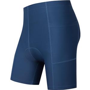 Kids Padded Bike Shorts Boys Girls Biking Shorts with Pockets 3D Padding Cycling Shorts for Boys (11-12, Blue)