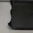 Black Serving Trays with Handles, 16 x 11 inch Rectangular Non Skid Multi-Purpose Plastic OttomanTray for Restaurant, Parties, Coffee Table, Kitchen