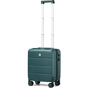 Hanke 16 Inch Underseat Carry On Luggage with Wheels Hard Shell Mini Small Suitcases Carry On Bag for Airline Approved TSA Luggage Lightweight Travel Suitcase Blackish Green)