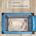 Ownpets 48 inch XXL Collapsible Dog Crate for Large Dogs, Portable Travel Dog Crate, 4-Door Foldable Pet Kennel with Durable Mesh Windows and Soft Mat, Blue