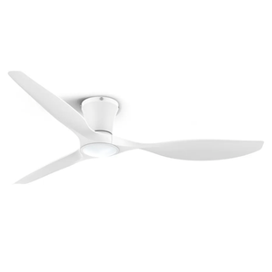 ocioc 52 inch Ceiling Fans with Lights and Remote, Dimmable Ceiling Fans with Reversible Quiet DC Motor, Flush Mount, 3CCT, White Ceiling Fan for Bedroom Living Room Indoor/Outdoor