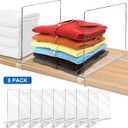 12 Inches Tall [Extra Tall Version] Shelf Dividers for Closet Organization and Storage, 8 Pack Purse Organizer for Closet Acrylic Bookshelf for Organization, Perfect for Sweater Shirts Handbags