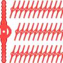 Honoson 36 Pieces String Weed Trimmer Head Blade Replacement Plastic Cutter Weed Mover Blade Lawn Mower Accessories for Cordless Grass Trimmer Garden (Red)