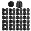 PATIKIL 100 Pcs Hex Nut Cover, M12x18x22mm Nylon Screws Bolt Covers Caps Dome Acorn Hex Head Bolt Protection Cap for Screws Nut, Black