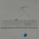 All-Aluminum Wired Keyboard for Apple Mac OS,Plug-n-Play Cable Connection in USB-A+C Port,Full Size USB Keyboard with Numeric Keypad for iMac/Mac mini or MacBook Pro/Air Laptop (White)