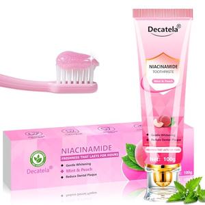 2pac Niacinamide Whitening Toothpaste, Effectively Whitens Teeth, with Peach & Mint Flavor - Stain Removal, Gum Care, Fresh Breath 24HR, Fluoride-Free Gentle Formula for Sensitive Teeth