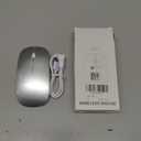 Bluetooth Wireless Mouse USB C for MacBook Air Pro iMac Laptop Desktop Computer, Wireless Rechargeable Silent C Mouse for Mac Desktop/iPad/Surface Pro (BT5.2/3.0, 2.4G USB A, Type-C Receiver) (Silver)